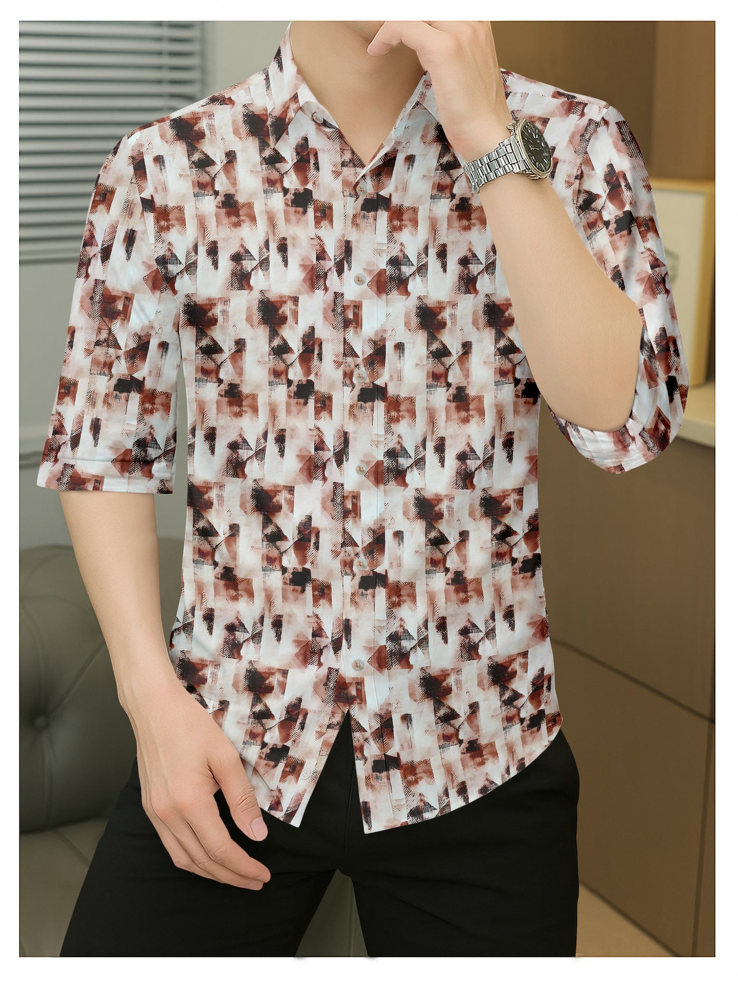 Men's Modern Artistic Print Casual Shirt