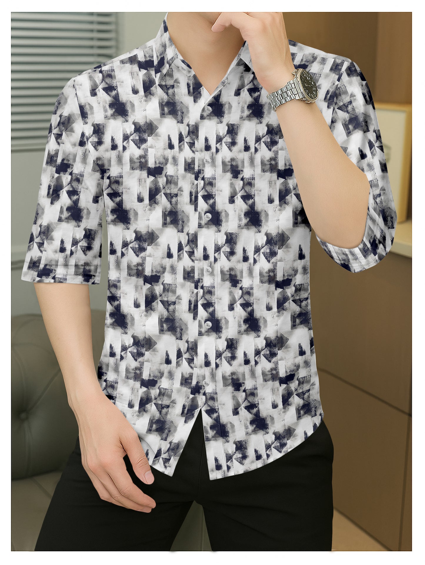 Men's Modern Artistic Print Casual Shirt