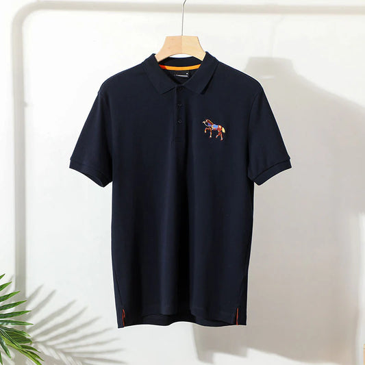 Elegant Horse-Embroidered Polo Shirts