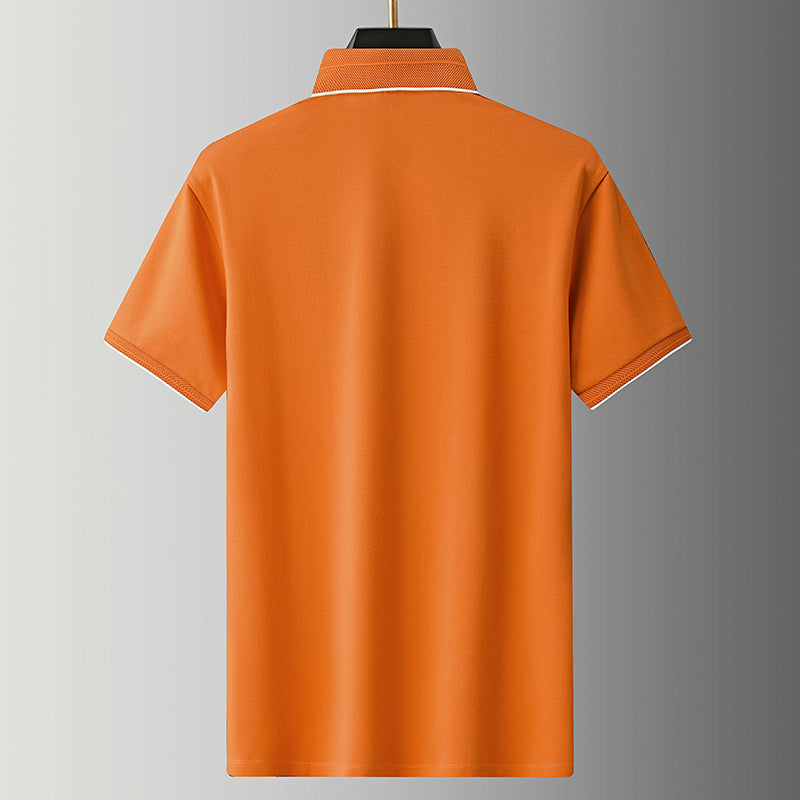 Essential Zip Polo with Geometric Chest Detail