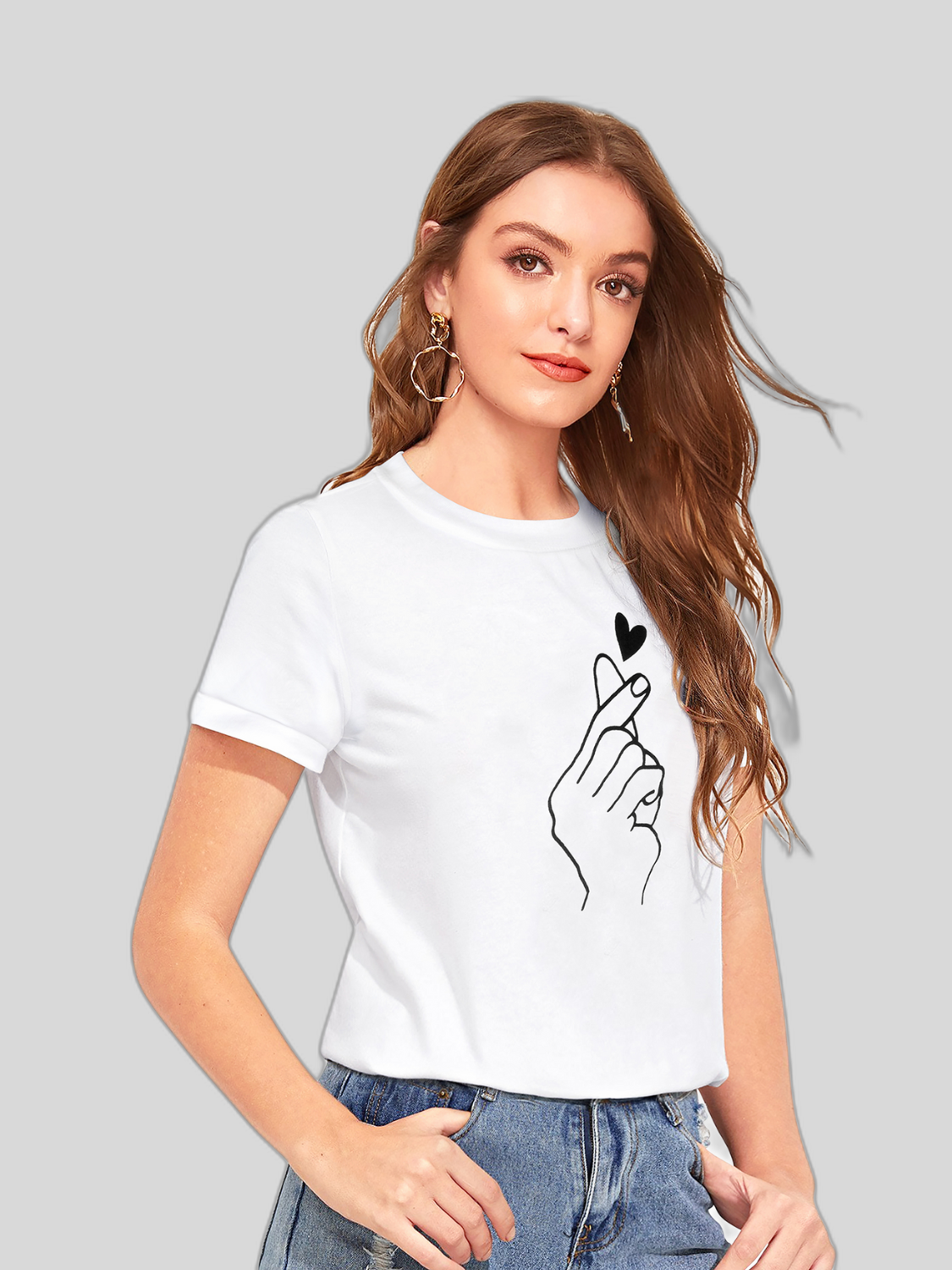 Elevate Your Basics: Women's Plain T-Shirts with Subtle Pinch Print