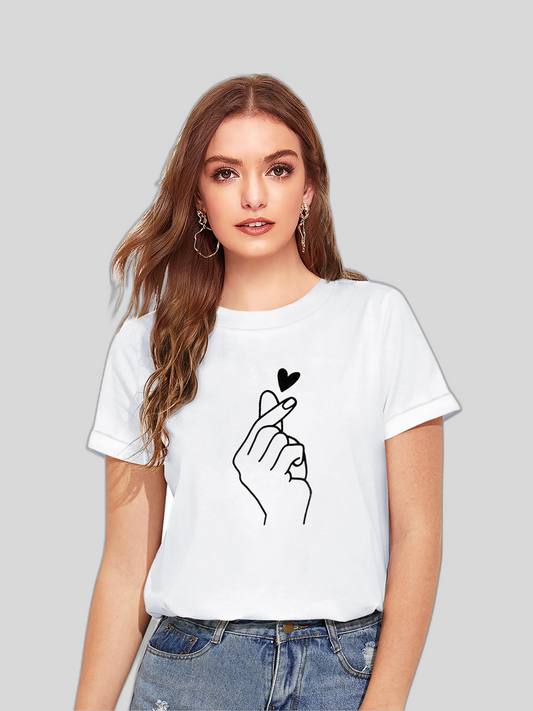 Elevate Your Basics: Women's Plain T-Shirts with Subtle Pinch Print