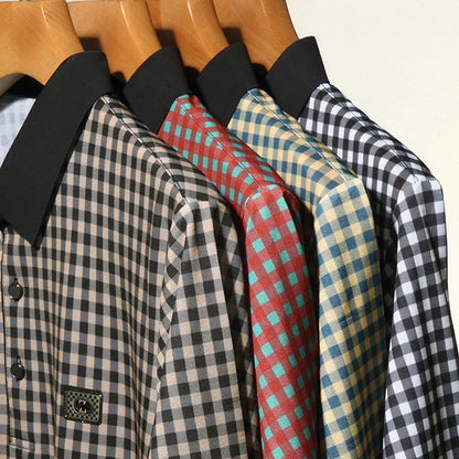 Gingham Contrast Polo T-Shirt