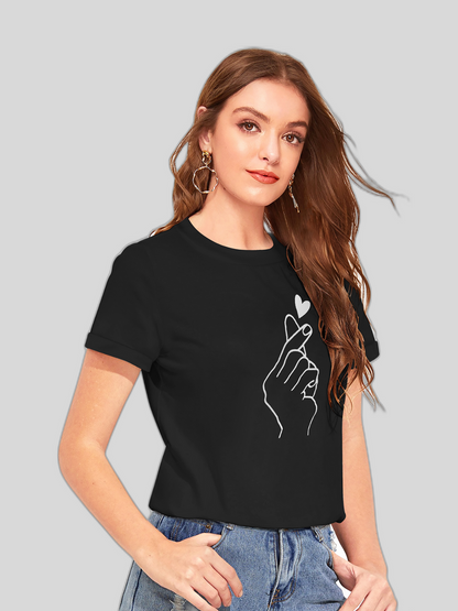 Elevate Your Basics: Women's Plain T-Shirts with Subtle Pinch Print