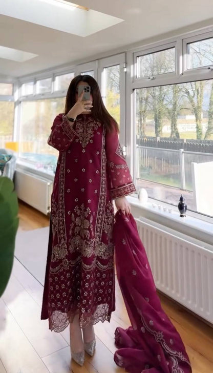 DESIGNER WEAR EXCLUSIVE SUIT TOP AND PANT WITH DUPATTA