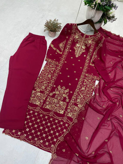 DESIGNER WEAR EXCLUSIVE SUIT TOP AND PANT WITH DUPATTA