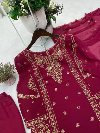 DESIGNER WEAR EXCLUSIVE SUIT TOP AND PANT WITH DUPATTA