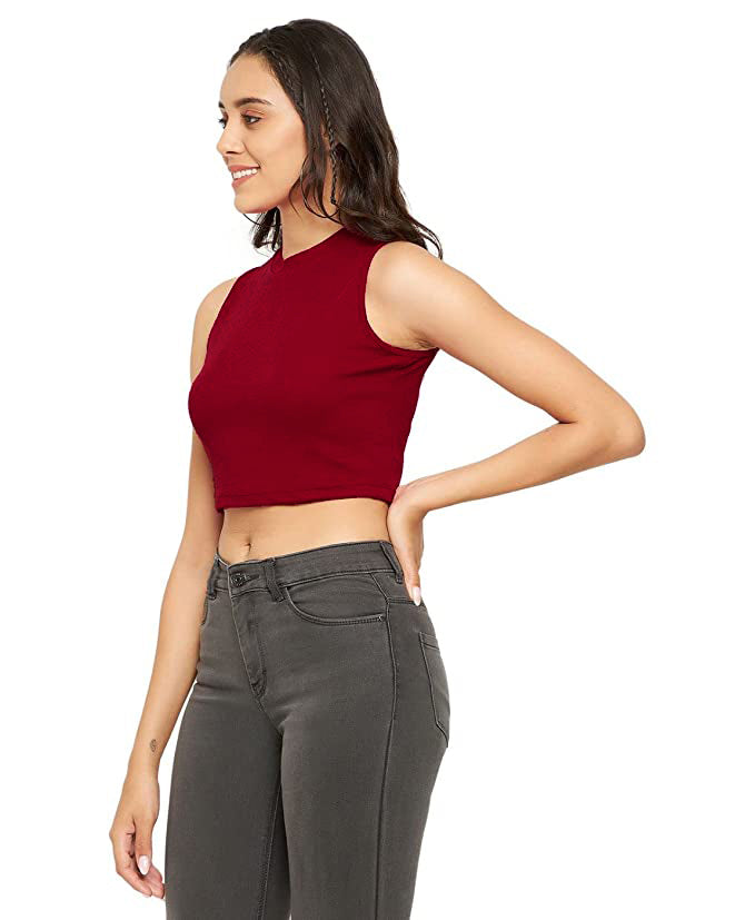 Trendy and Versatile: Women's Crop Plain Top