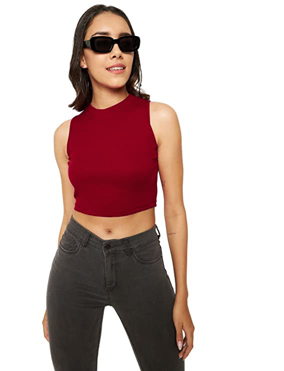 Trendy and Versatile: Women's Crop Plain Top