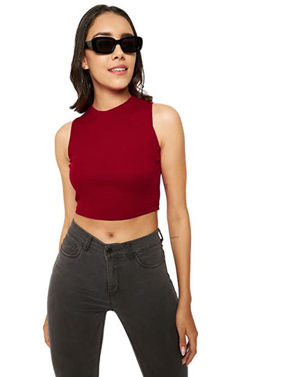 Trendy and Versatile: Women's Crop Plain Top