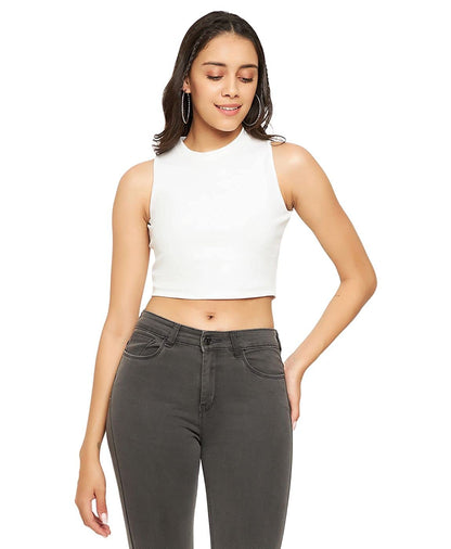 Trendy and Versatile: Women's Crop Plain Top