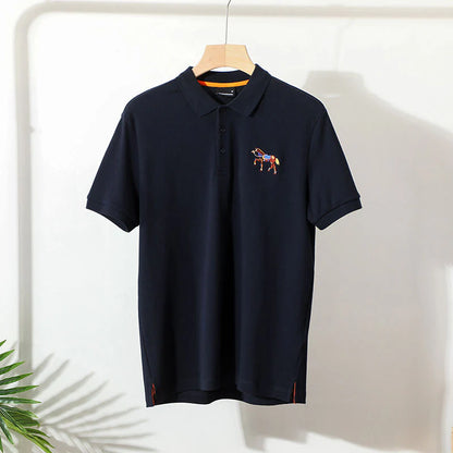 Elegant Horse-Embroidered Polo Shirts