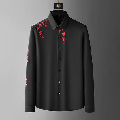 Elegant White Floral Embroidered Shirt