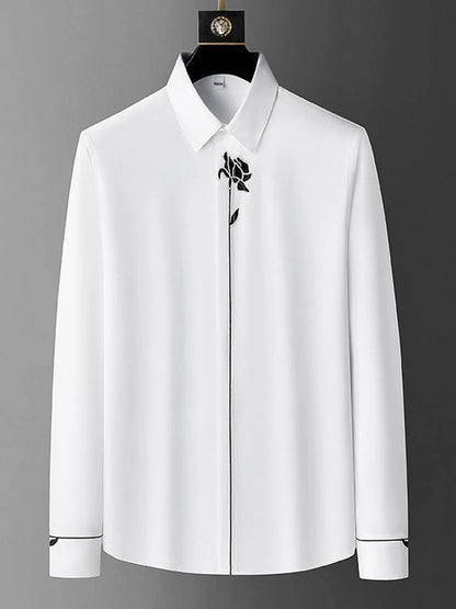 Casual Loose Lapel Embroidered Shirt