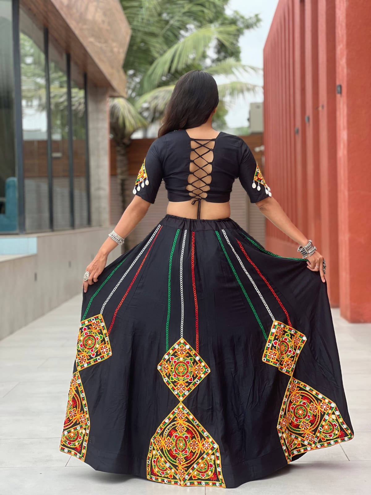 Gamthi Work Navratri Special Lehenga Choli