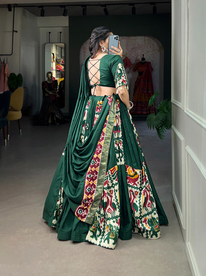 Printed Silk Lehenga Choli