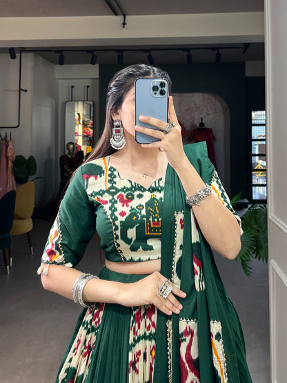 Printed Silk Lehenga Choli