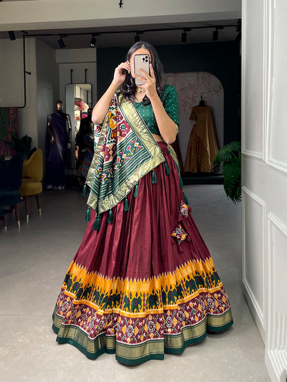 Navratri lehnga choli patola print
