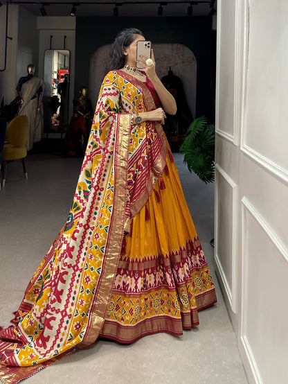 Navratri lehnga choli patola print