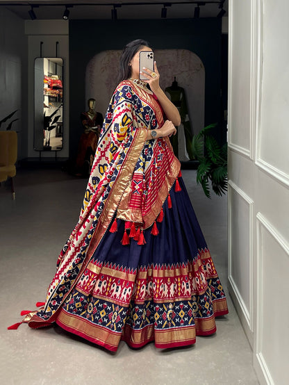 Navratri lehnga choli patola print