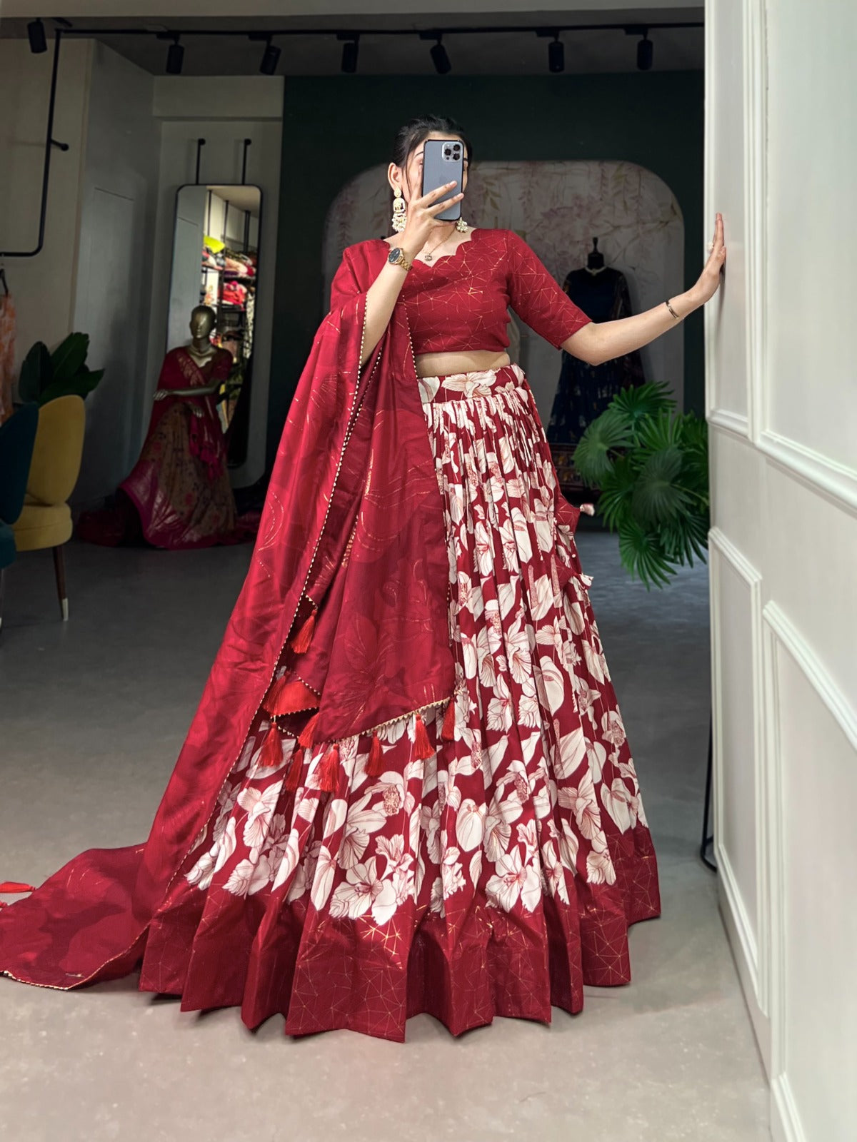 Silk Printed Lehenga Choli