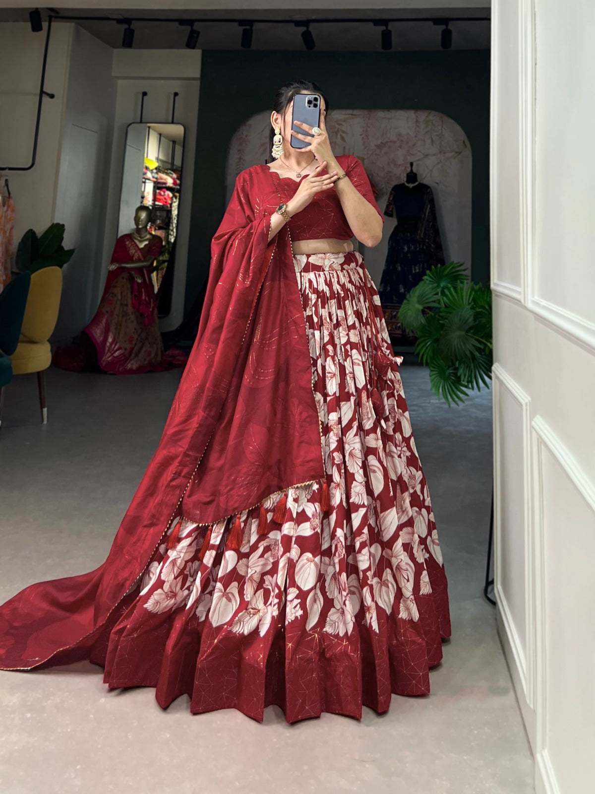 Silk Printed Lehenga Choli