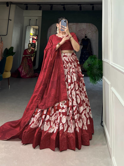 Silk Printed Lehenga Choli