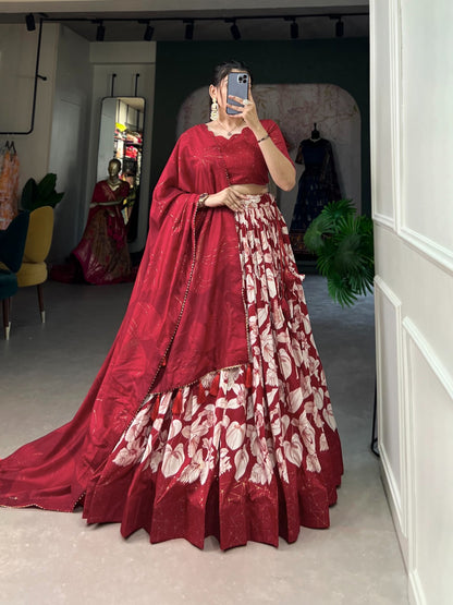 Silk Printed Lehenga Choli