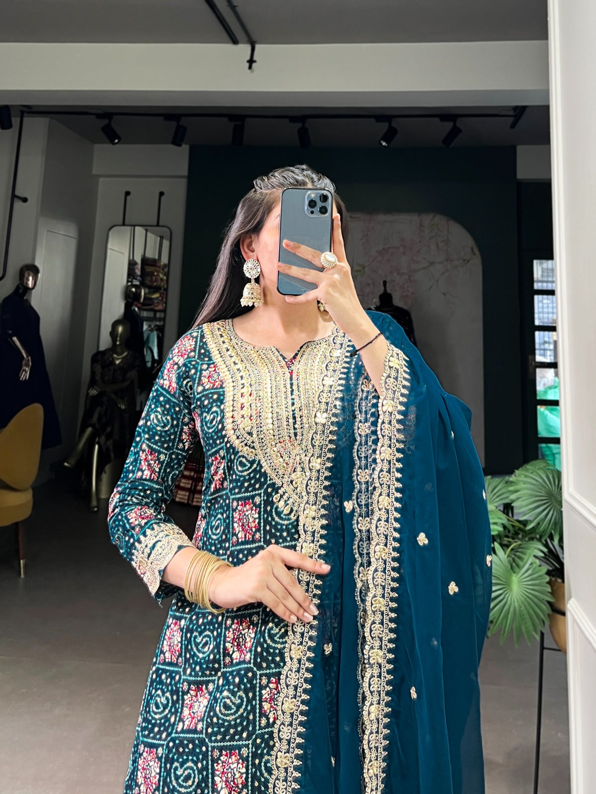 Printed With Sequins Dress