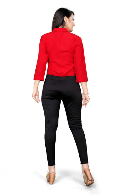 Effortless Style: Girls' Plain Stretchable Leggings for Casual Wear