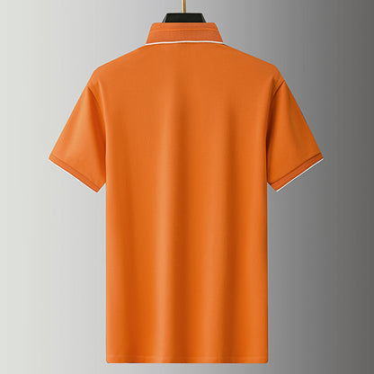 Essential Zip Polo with Geometric Chest Detail