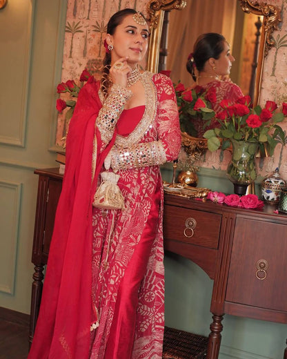 INDO WESTERN TOP BLOUSE DUPATTA