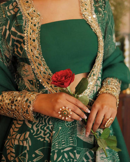 INDO WESTERN TOP BLOUSE DUPATTA