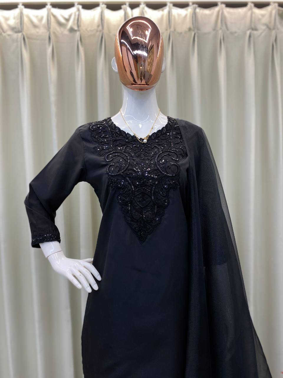 KURTI PLAIN SALWAR WITH  DUPATTA