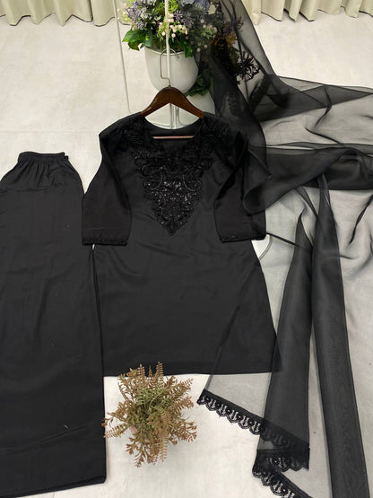 KURTI PLAIN SALWAR WITH  DUPATTA