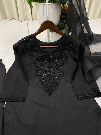 KURTI PLAIN SALWAR WITH  DUPATTA