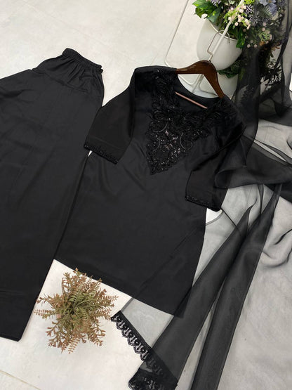 KURTI PLAIN SALWAR WITH  DUPATTA