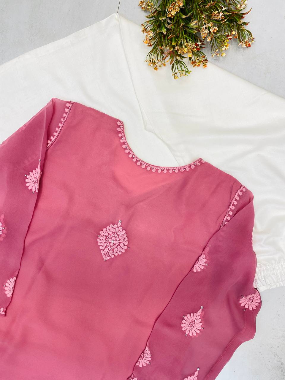 SUMMER  TOP WITH COTTON   PLAZO