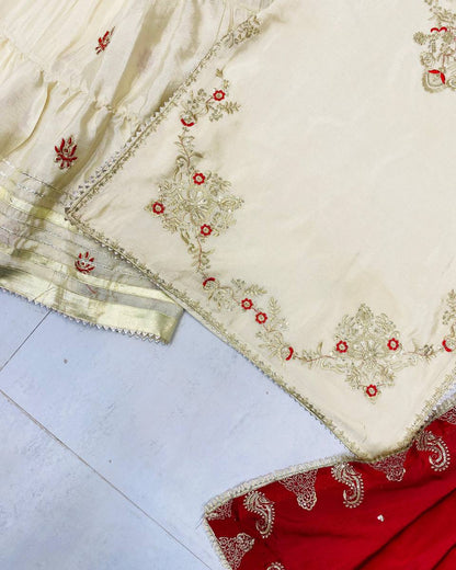 Elegance Sarara Suit in 3 Piece with Sequence Embroidery Work