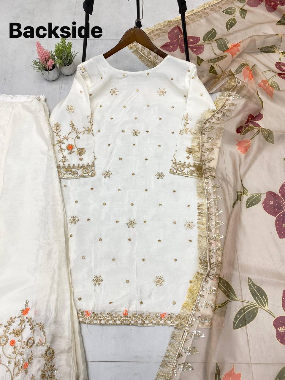 SUIT WITH PLAZZO AND DUPATTA